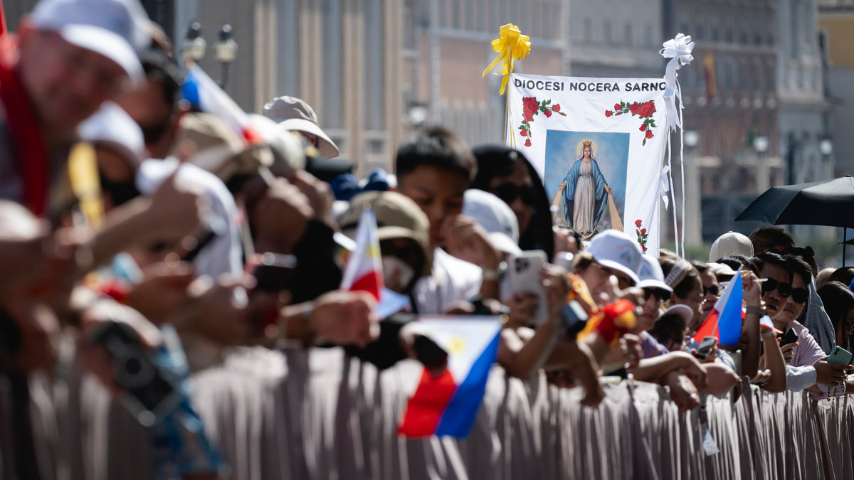 Pope Leo XIV during his weekly general audience in St. Peter's Square at the Vatican, on June 4, 2025.