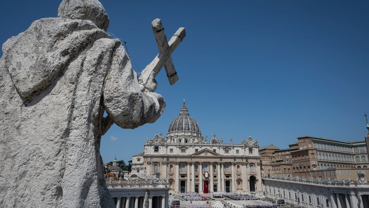 Pope Leo XIV during Holy Mass celebrated for the Jubilee of New Religious Associations on Pentecost Sunday in St. Peter's Square at the Vatican, June 8, 2025.
