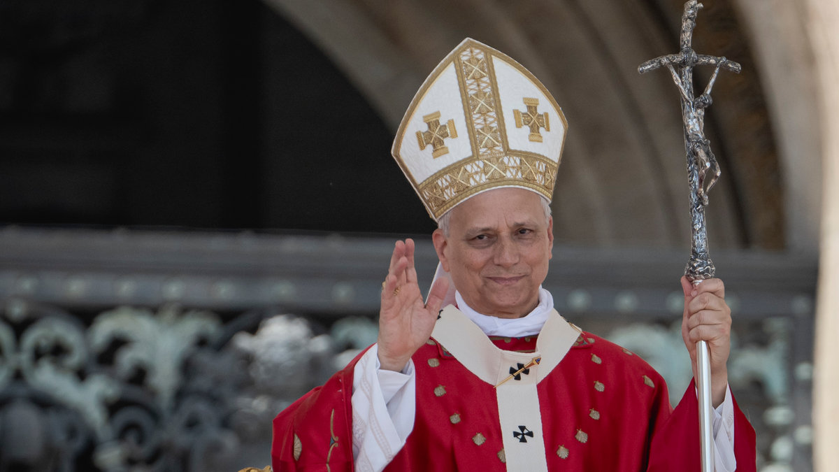 Pope Leo XIV at the end of a Mass for the Jubilee of New Religious Associations on Pentecost Day in St. Peter's Square at the Vatican, Sunday, June 8, 2025.