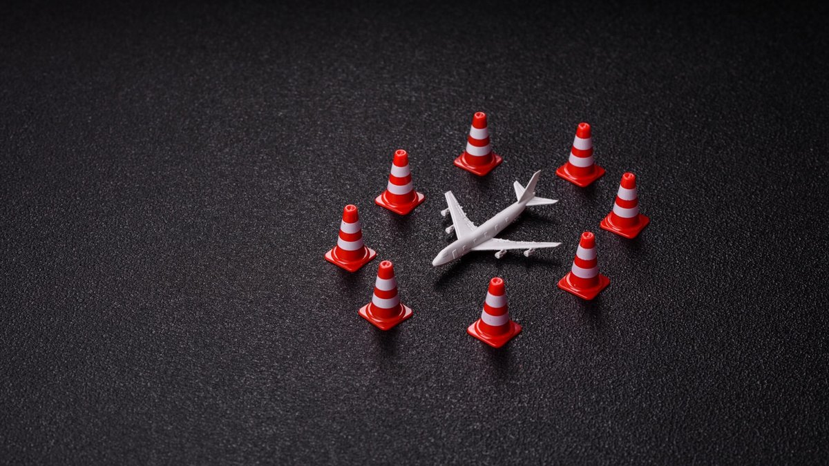 airplane traffic cones