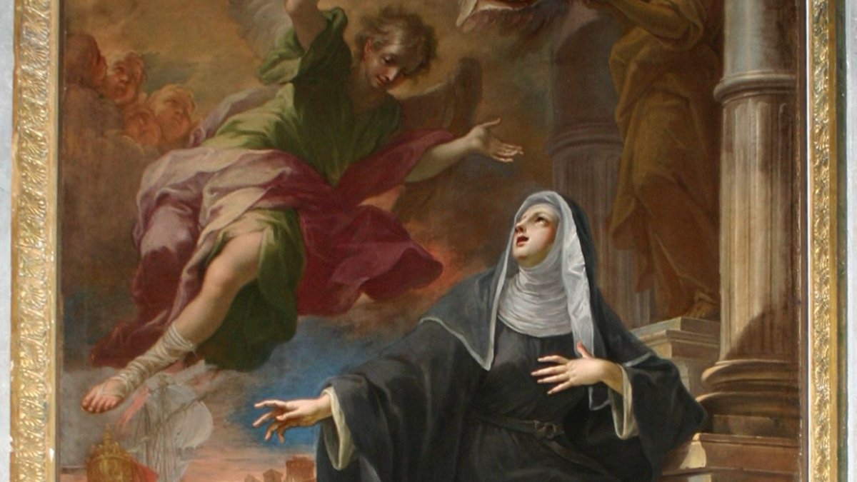 Anioł ukazuje się św. Monice, Pietro Maggi (1714)