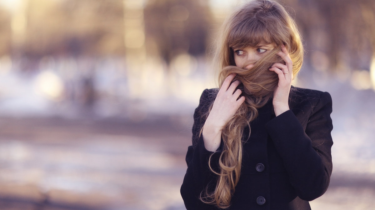 shy woman