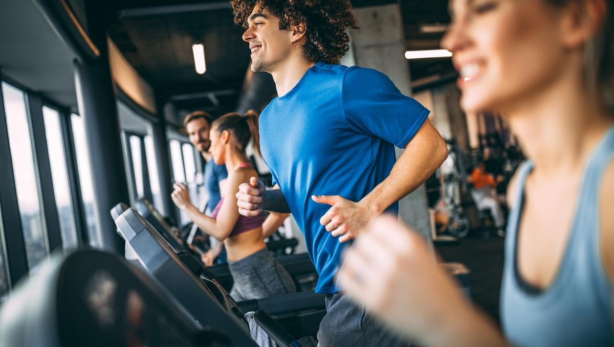 Runners on treadmills