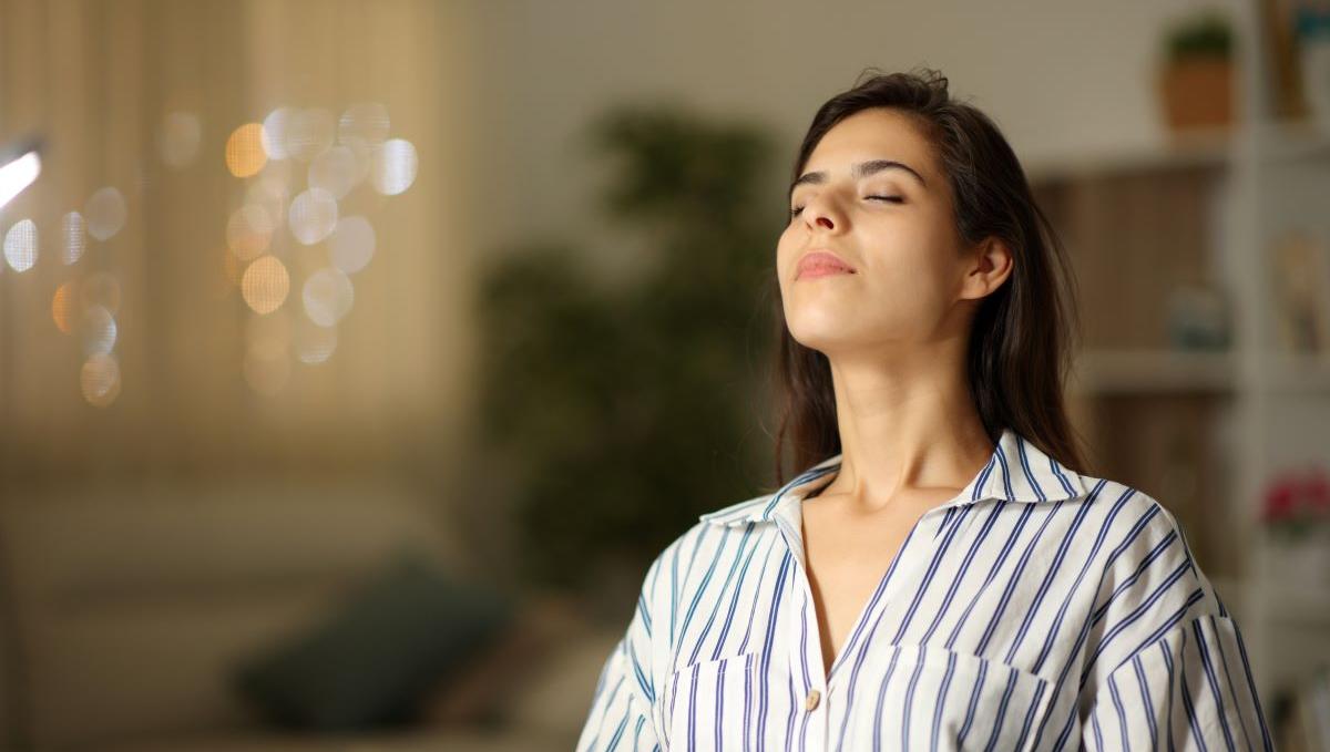 Mujer respirando