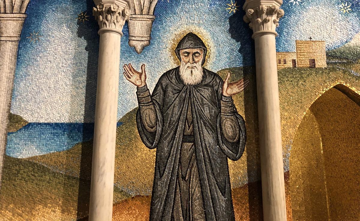 Mosaic of St. Charbel in St Patrick's Cathedral NYC