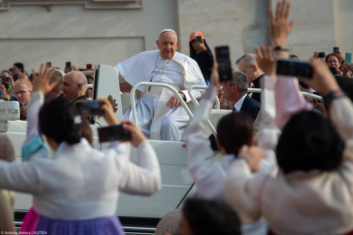 Pope Francis during his weekly general audience in St. Peter's square