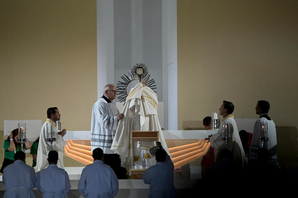 Pope Francis presides over World Young Day vigil with young people in Tejo Park, Lisbon
