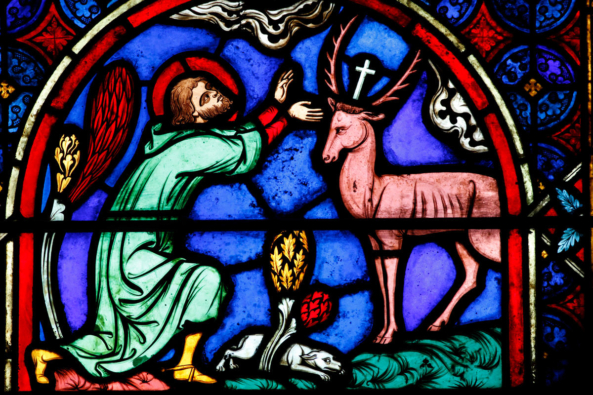 cerf vitrail