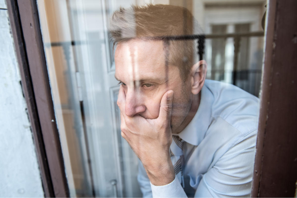 portrait man sad depressed