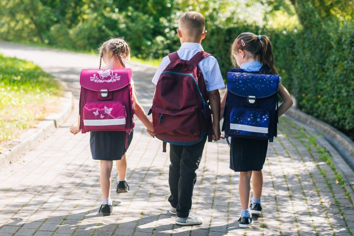 kids going to school