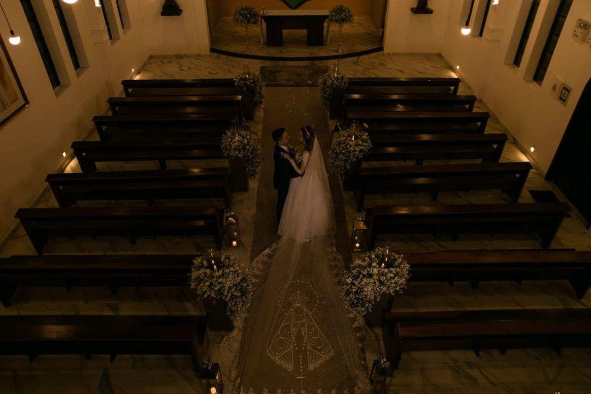 Véu com imagem de Nossa Senhora