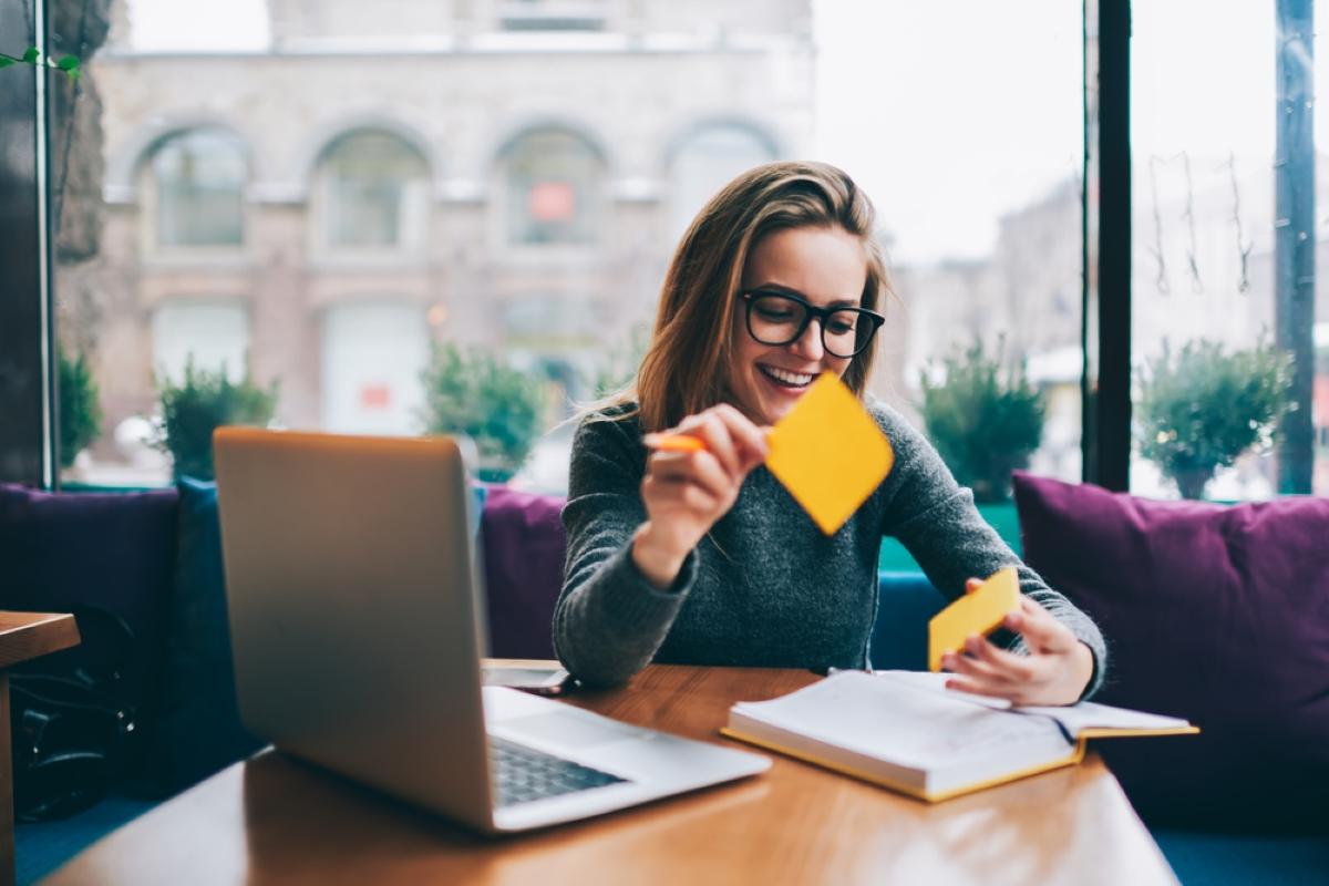 Woman being productive