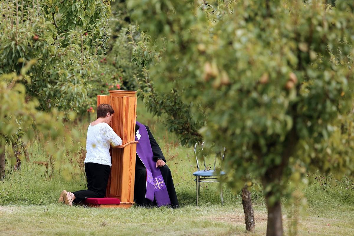 confession in a green field