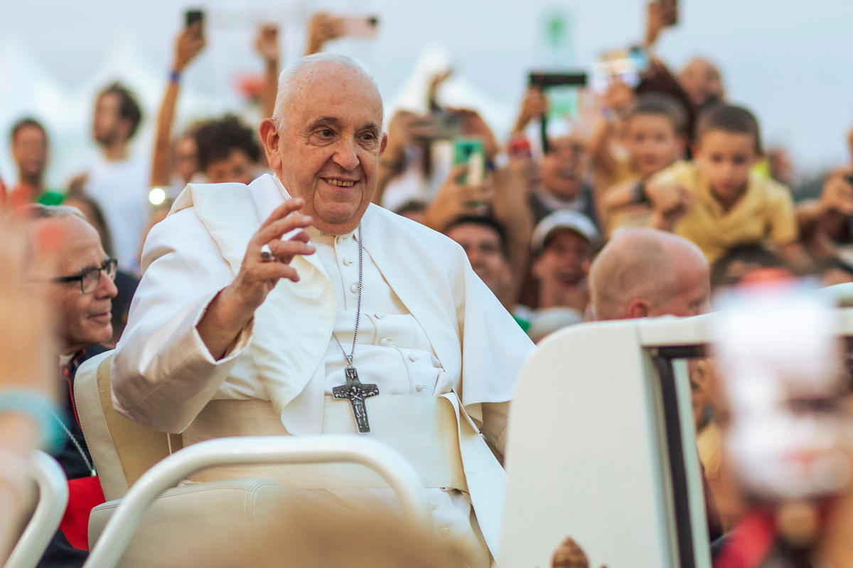 Pope Francis World Young Day vigil with young people in Tejo Park