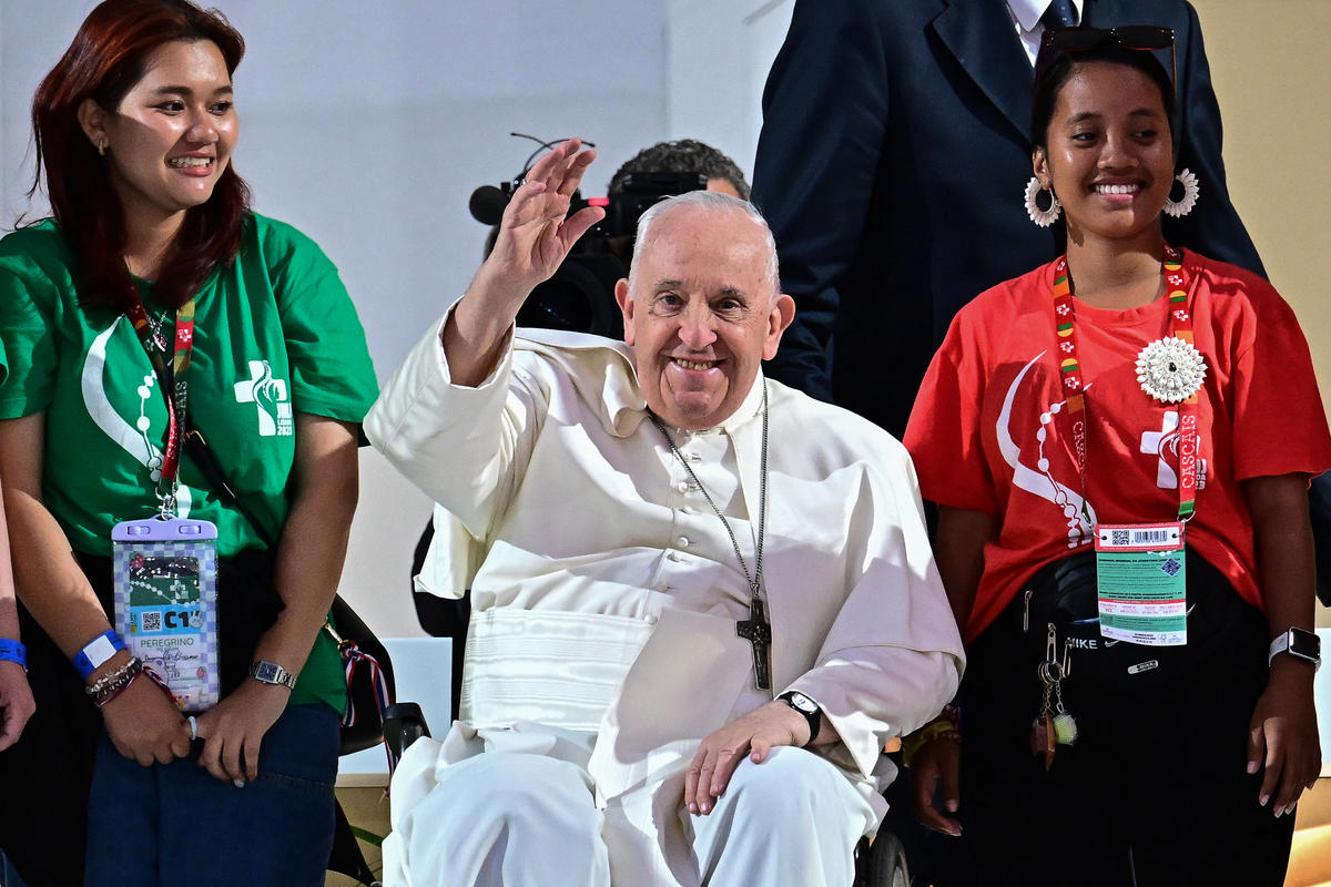 Pope Francis World Young Day vigil with young people in Tejo Park