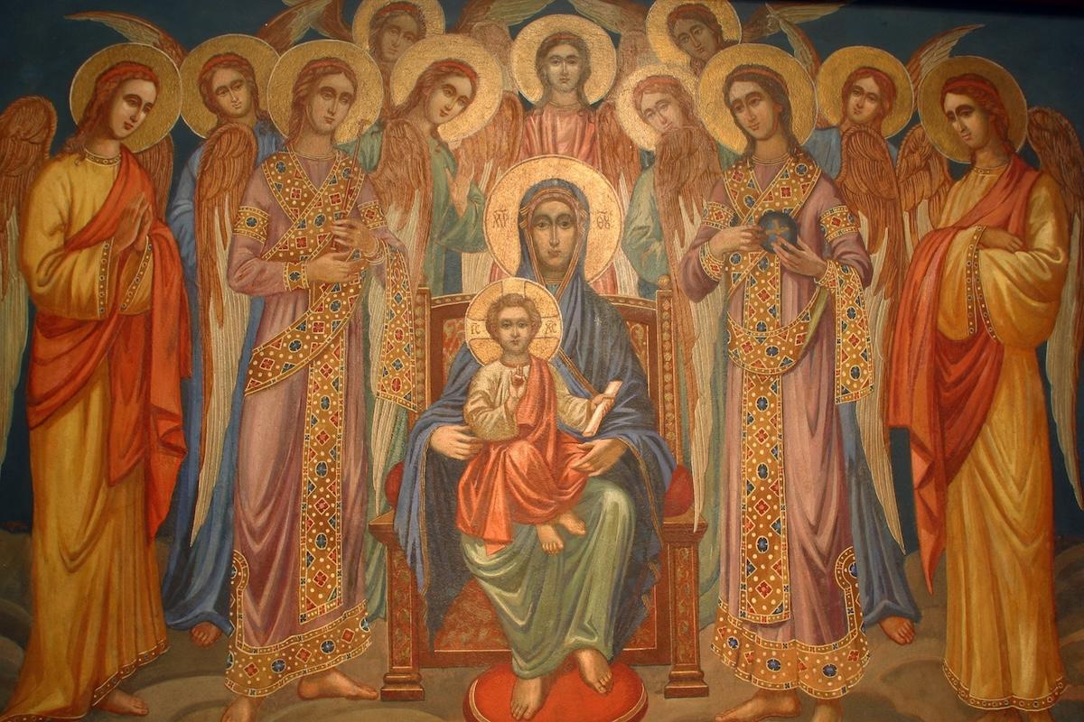Icon of Mary and Jesus with Angels