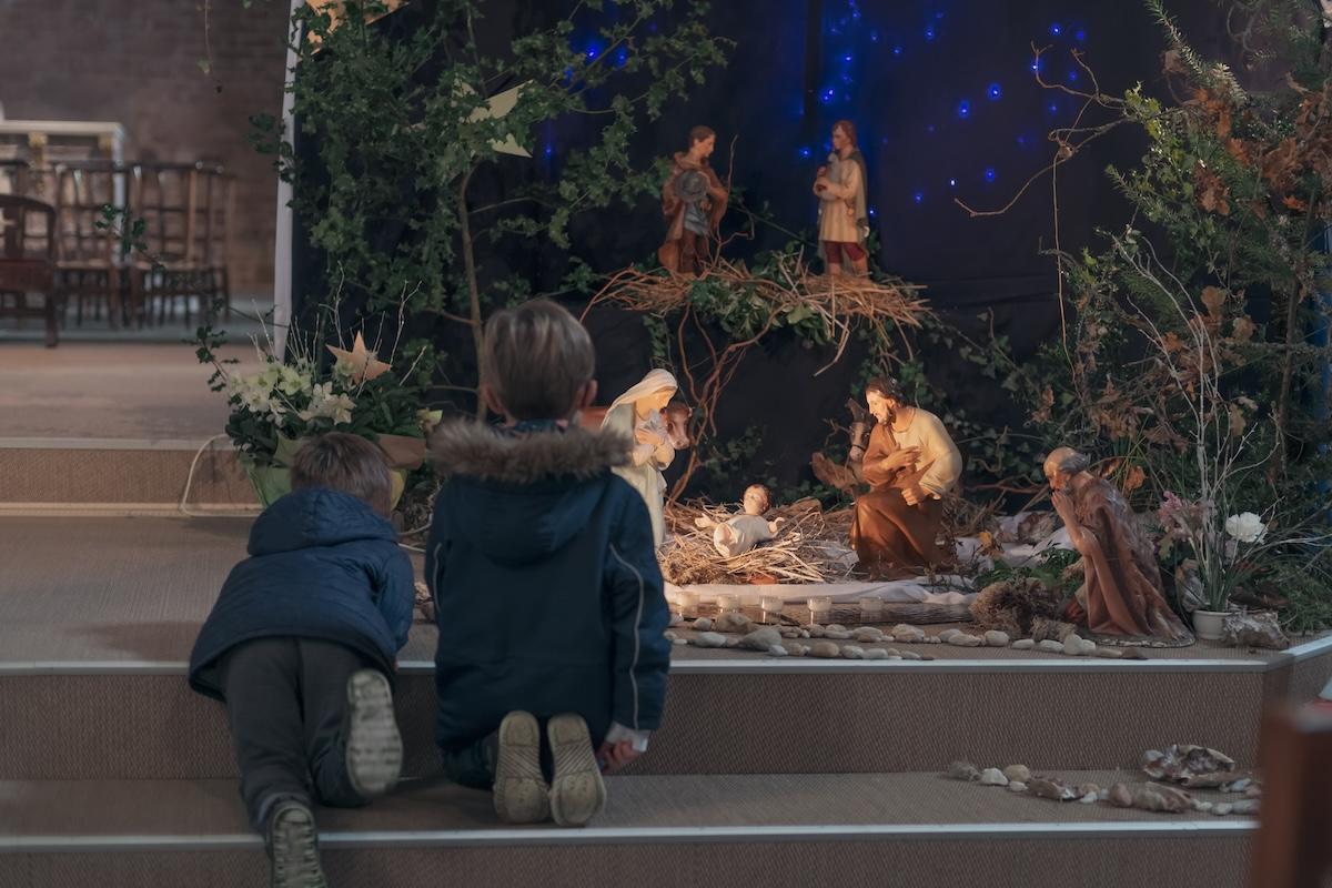 children nativity scene Christmas boys