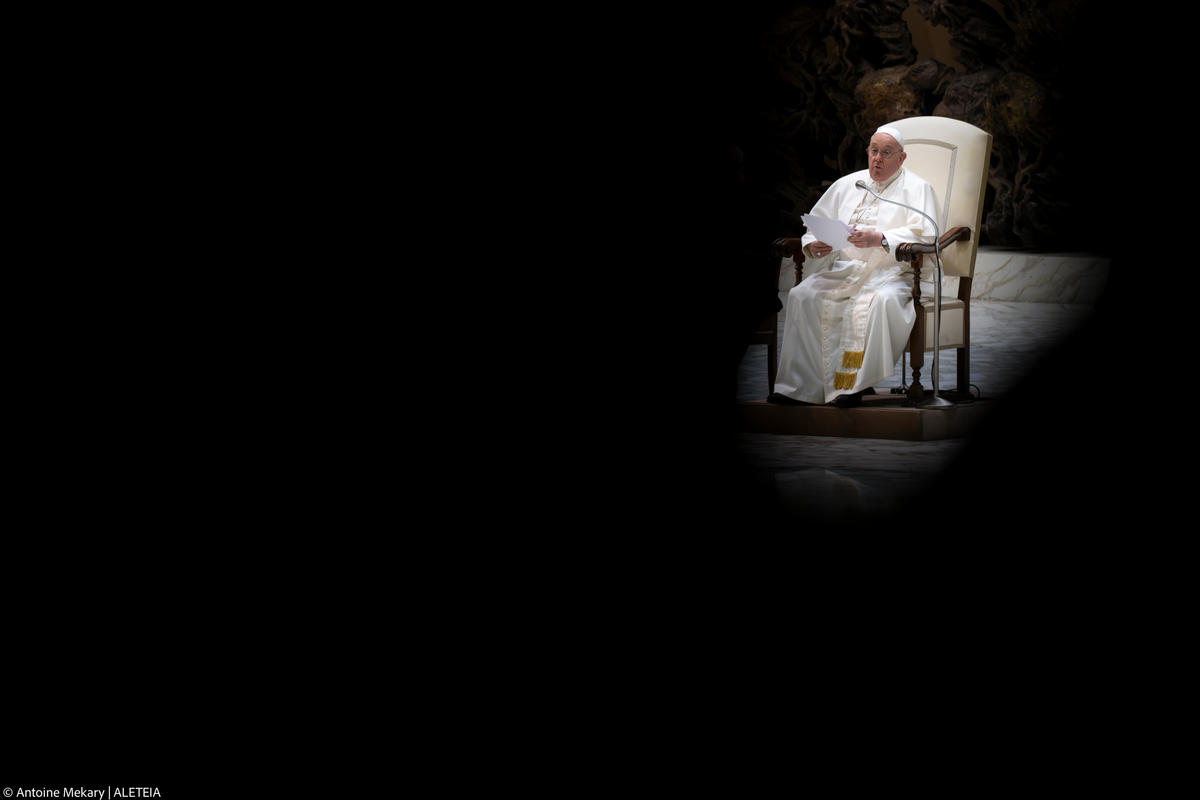Pope Francis during his weekly general audience in Paul VI Hall at the Vatican on January 24 2024