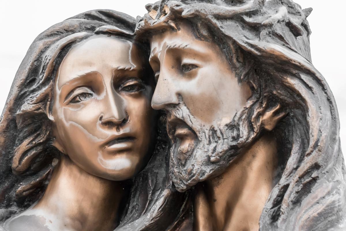 Jesus and Mary. Mother Mary holding her son Jesus