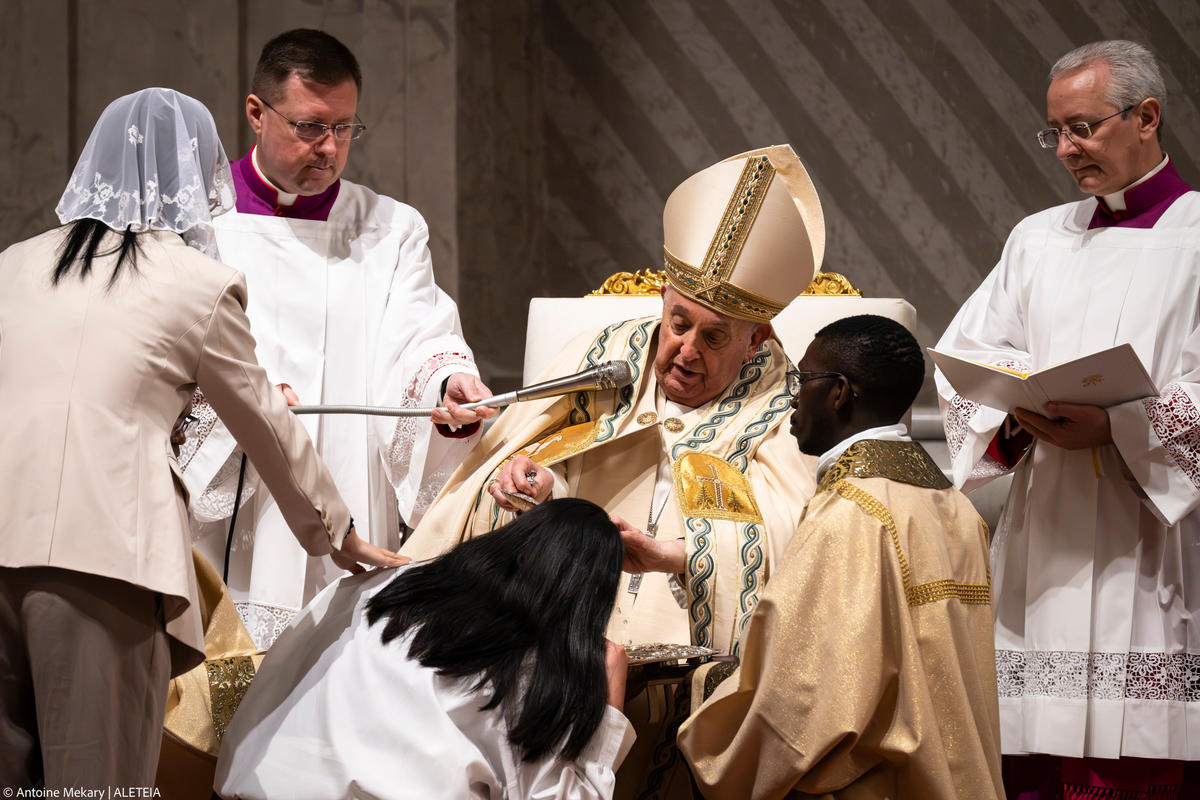 Pope Francis leads the Easter Vigil mass on April 8, 2023