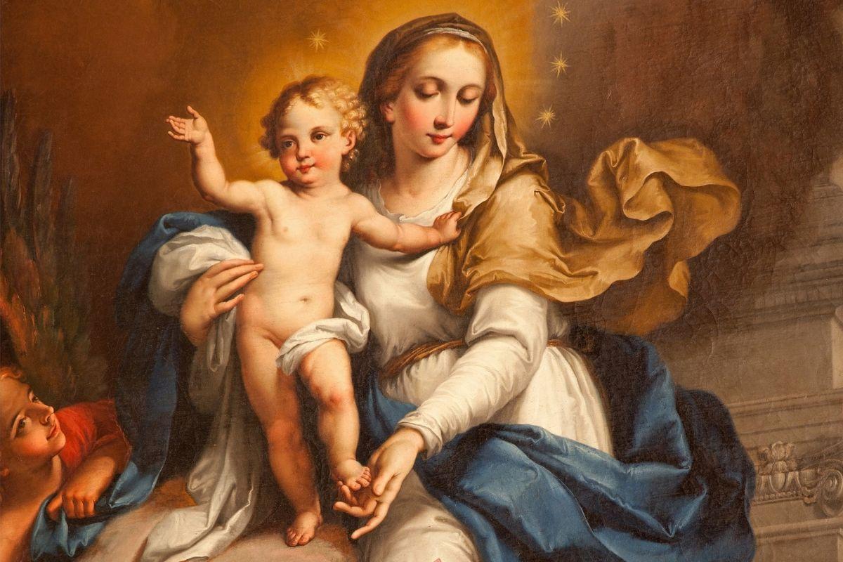 Mary and Jesus painting
