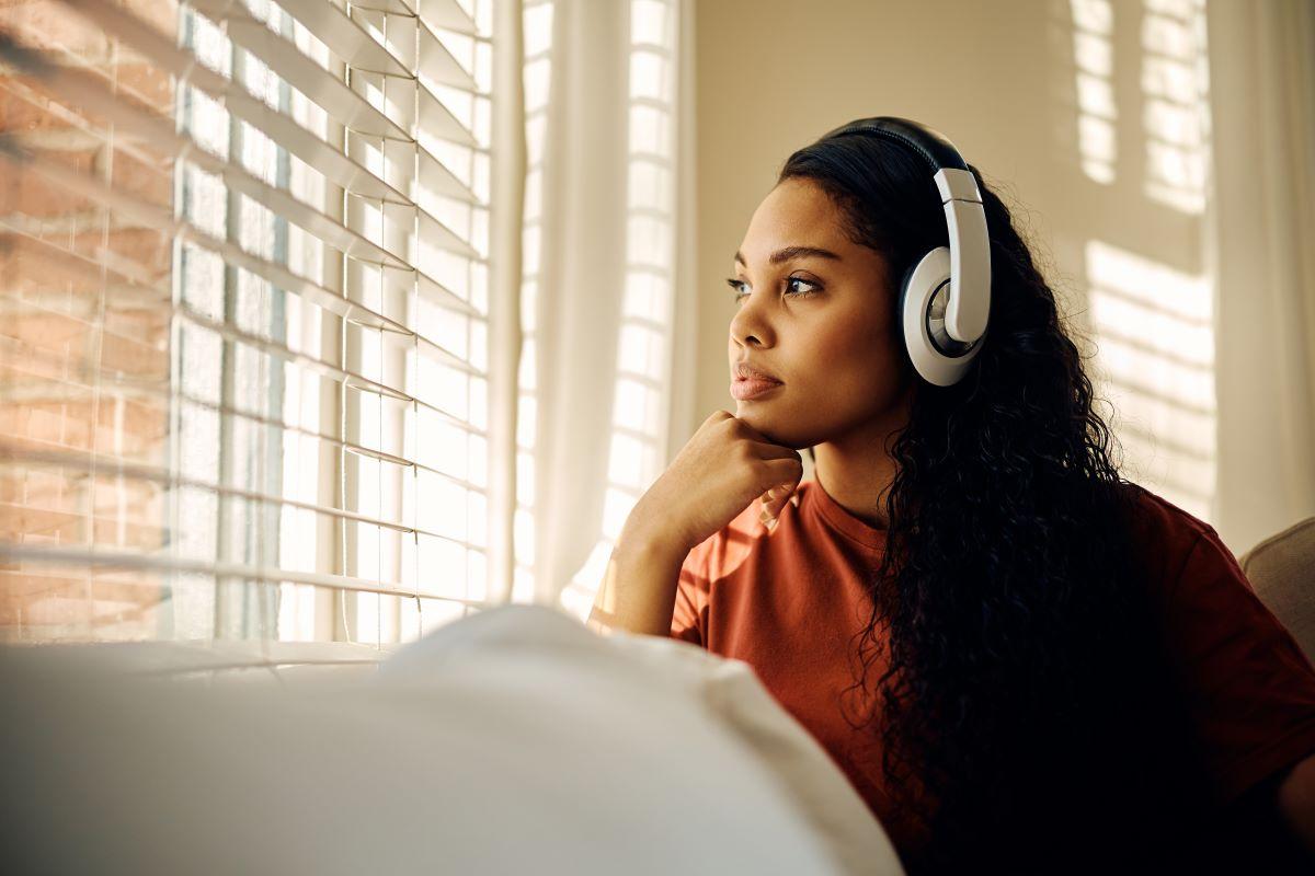 woman listening to music