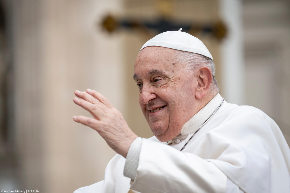 Pope Francis during his weekly general audience in St. Peter's square at the Vatican on November 20, 2024