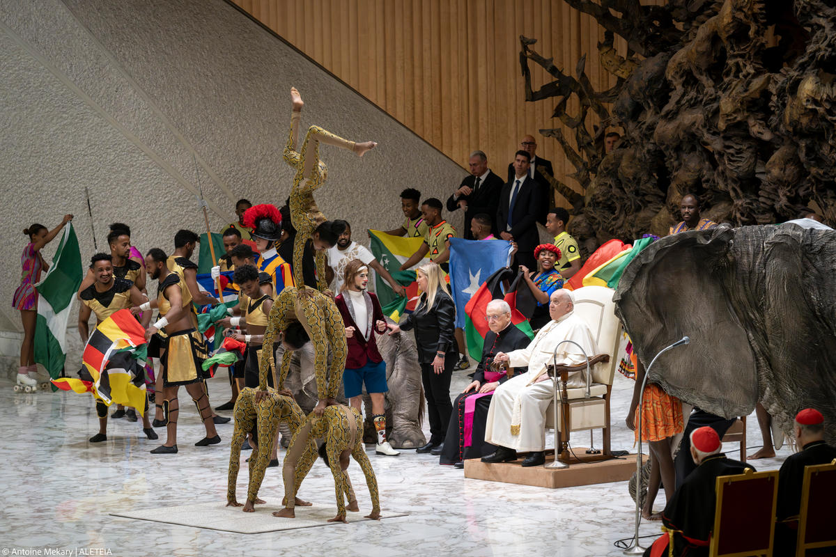 Pope Francis during his weekly general audience in Paul VI Hall at the Vatican on January 08, 2025.
