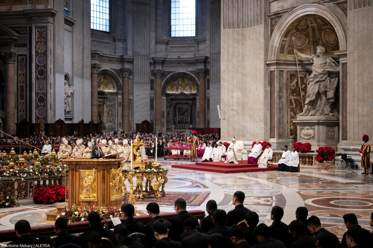 Pope Francis presides a mass for the Epiphany in Saint Peter's Basilica at the Vatican on January 6, 2025