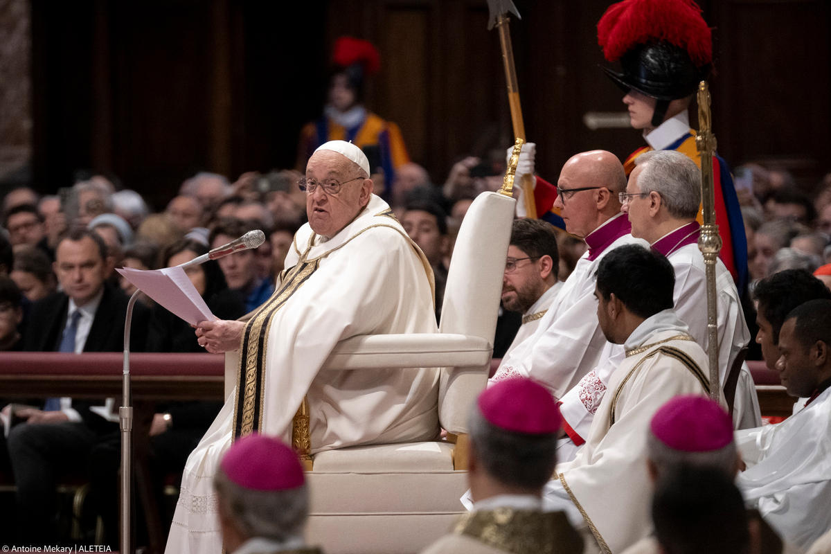 Pope Francis presides a mass for the Epiphany in Saint Peter's Basilica at the Vatican on January 6, 2025