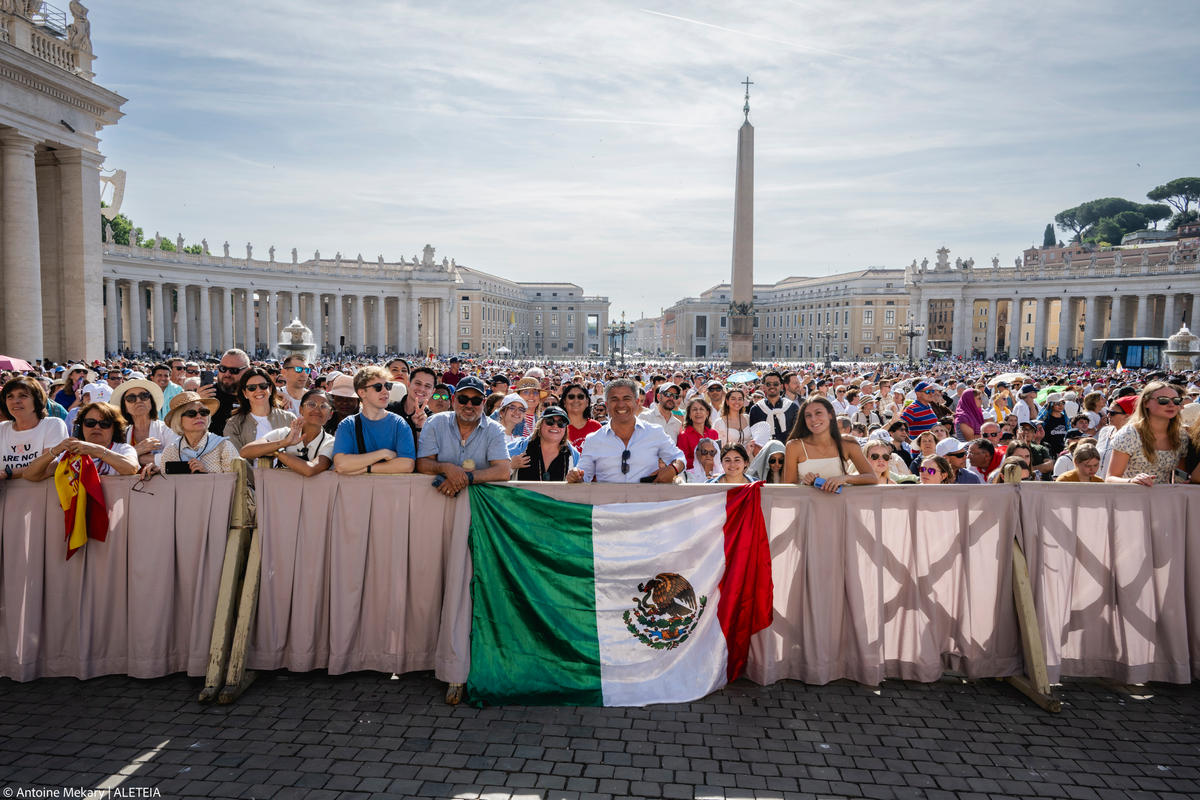 Pope Leo XIV during his weekly general audience in St. Peter's Square at the Vatican, on June 4, 2025.