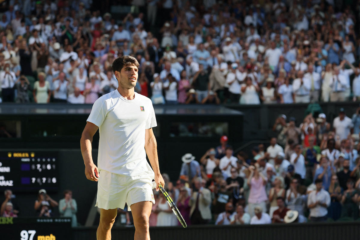 Carlos Alcaraz à à Wimbledon, Londres, le 30 juin 2025.