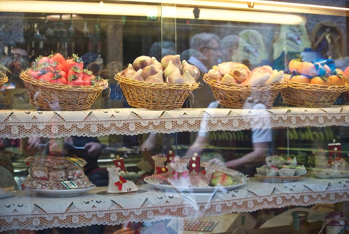 traditional Sicilian patries in a shop window