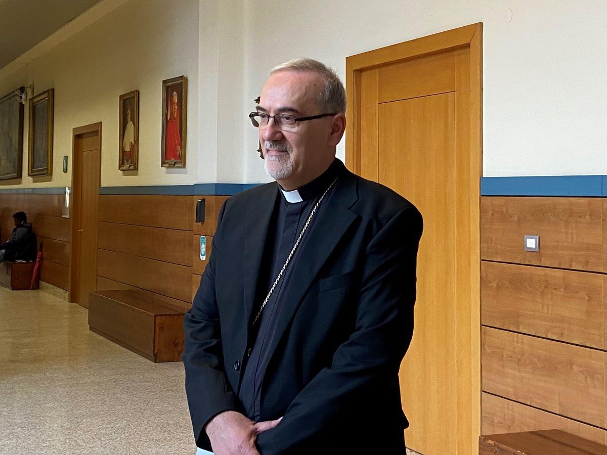Cardinal Pierbattista Pizzaballa, Latin Patriarch of Jerusalem at the Pontifical Lateran University in Rome on May 2, 2024.