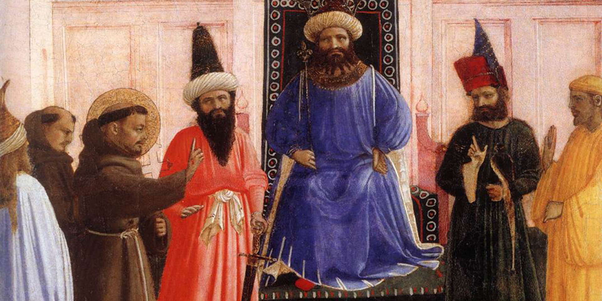 PEINTURE DE SAINT FRANÇOIS ET LE SULTAN MELEK