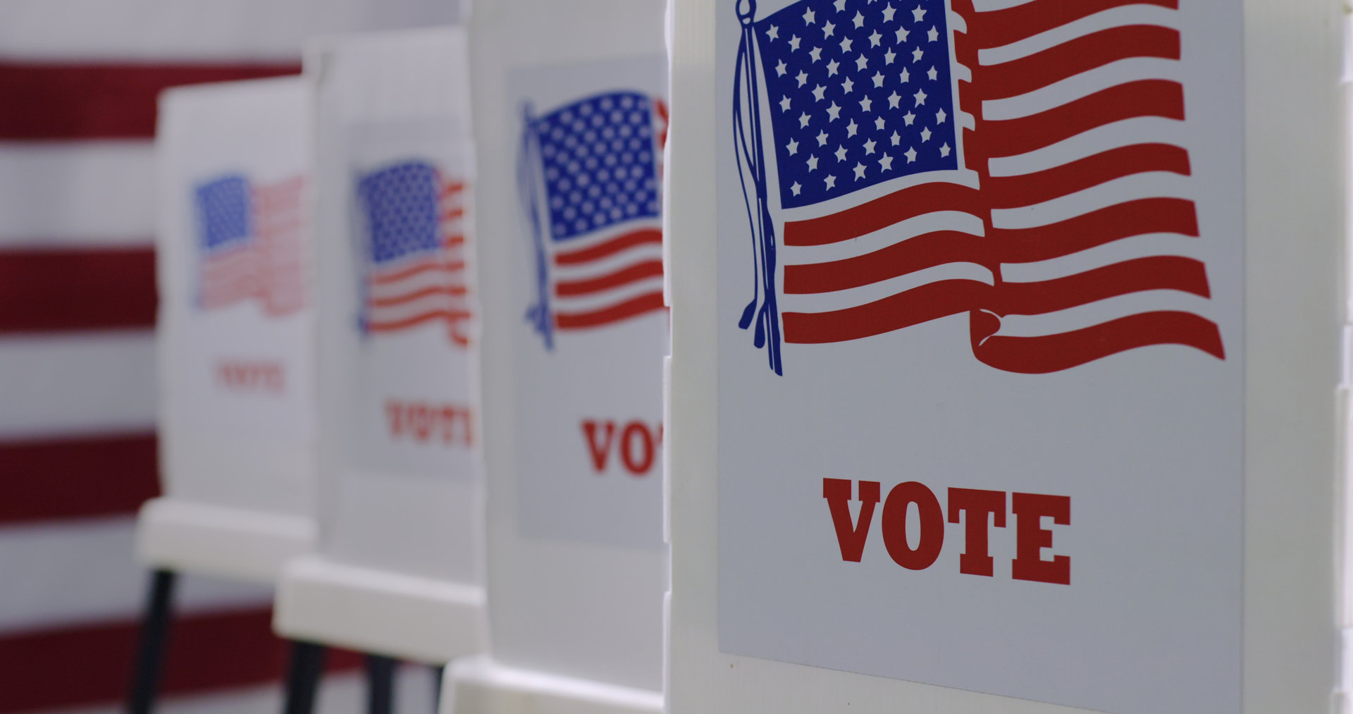 Rows of US voting boots
