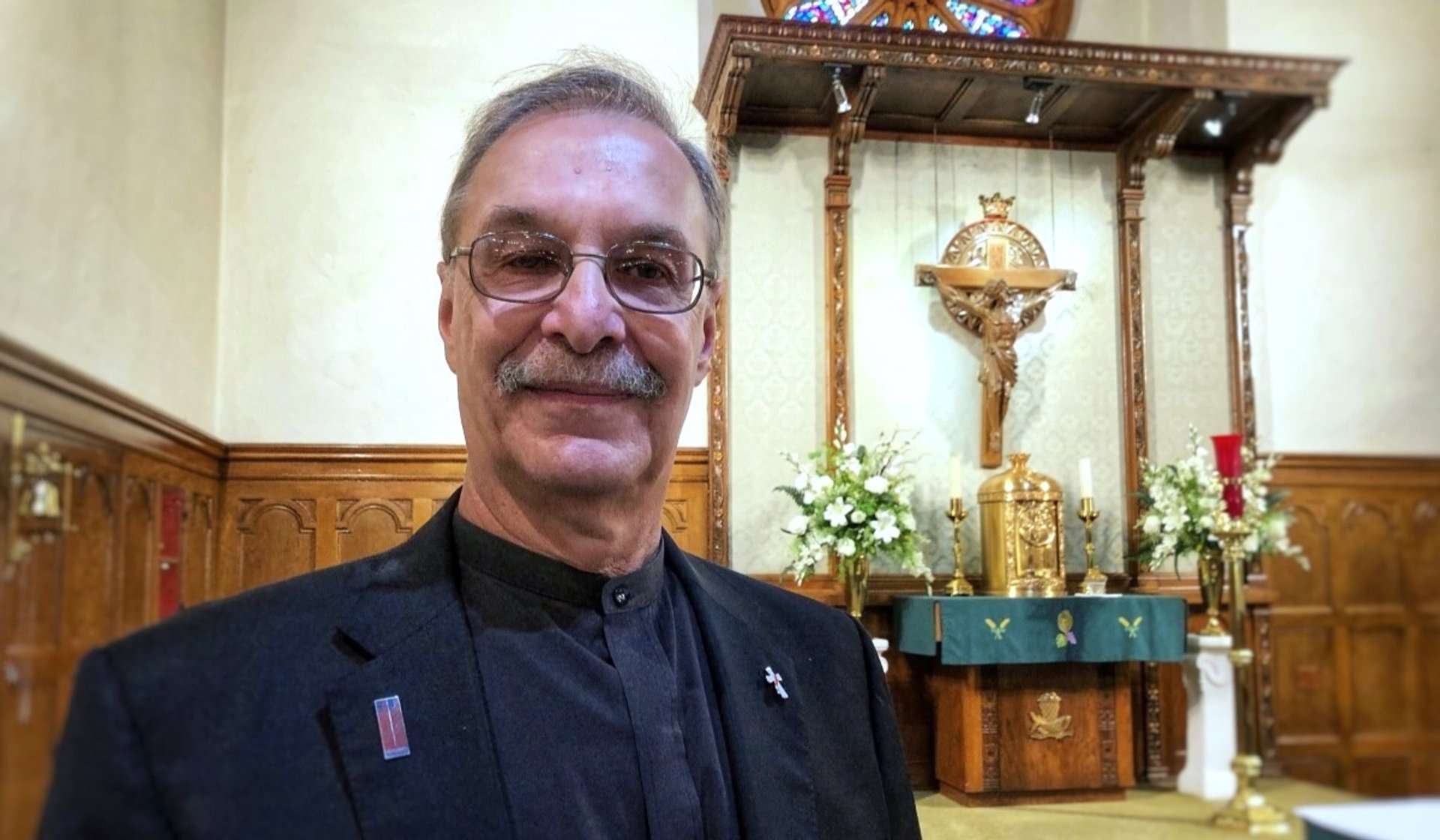 Deacon Paul Carris at Corpus Christi Church in Hasbrouck Heights, New Jersey.