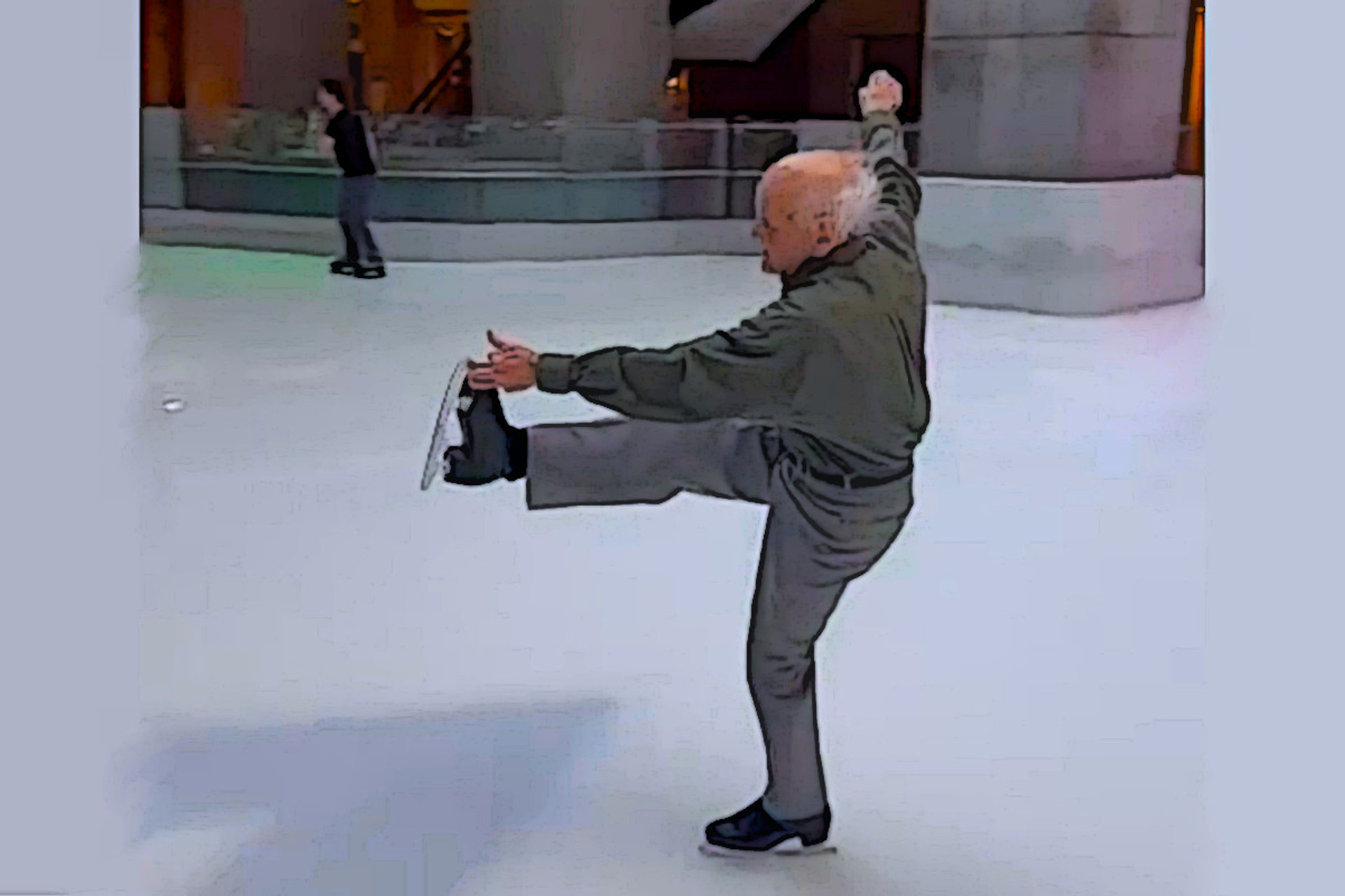 91-year-old skater on ice