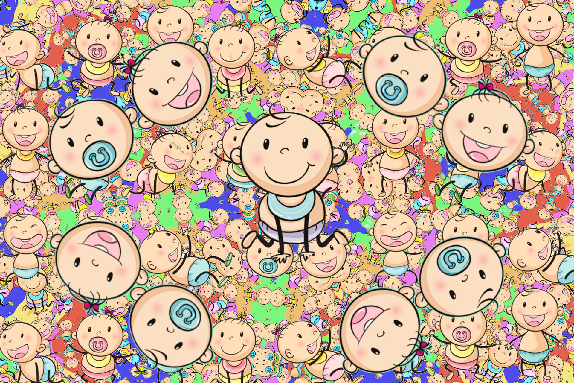 Many babies illustration