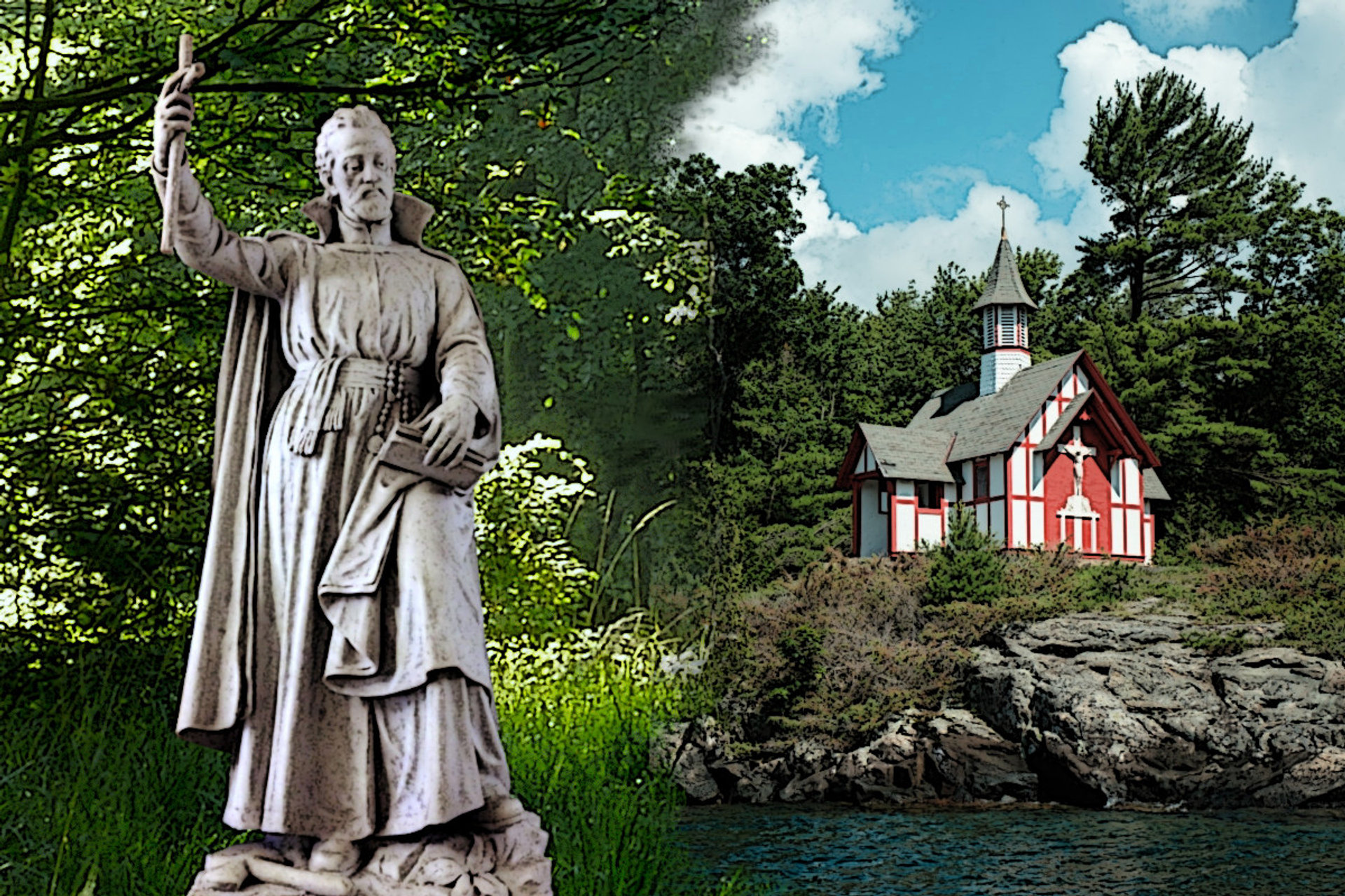 St. Isaac Jogues statue and shrine