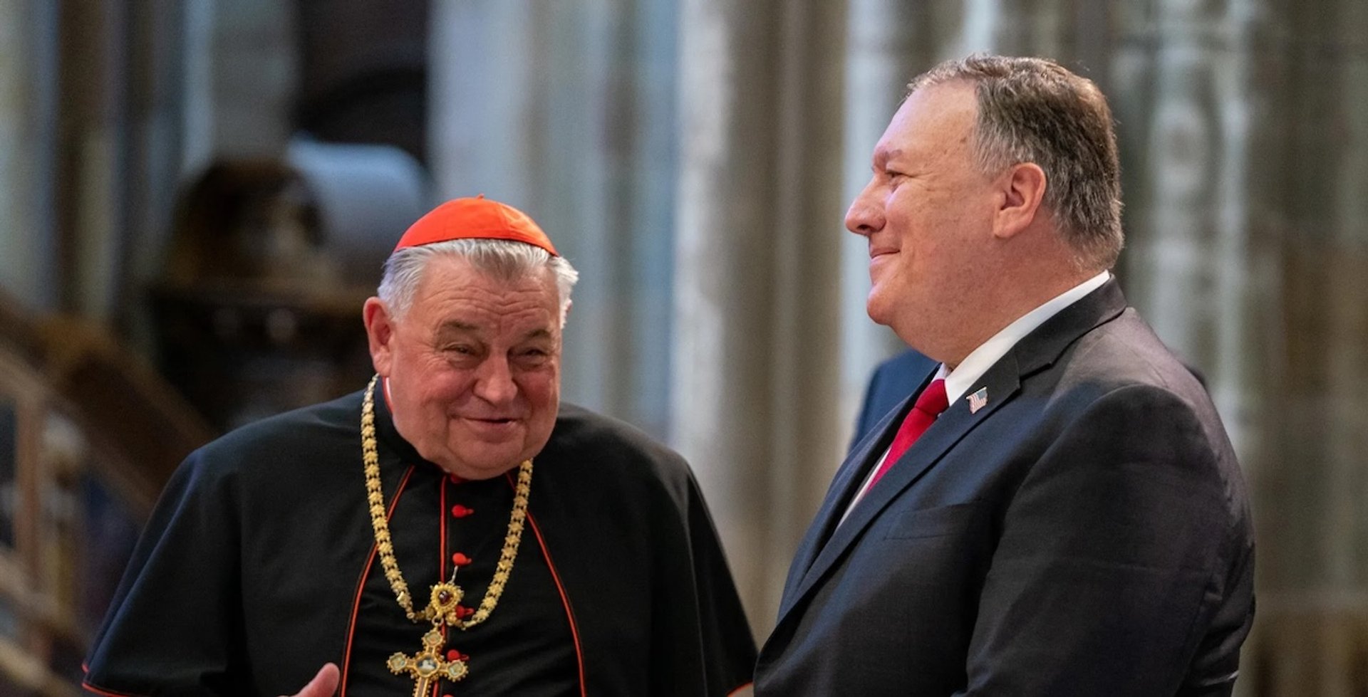 Cardinal Duka and former American Secretary of State Mike Pompeo