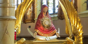 Why tabernacles can be within statues of the Virgin Mary