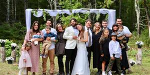 Blind groom “sees” his bride’s specially chosen dress on their wedding day