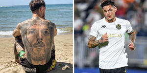 Futbolista, famoso y con un tatuaje de Jesús que le cubre toda la espalda
