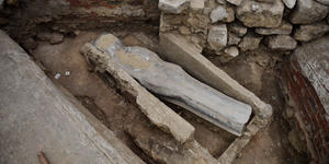 Sarcophagus found under Notre Dame as reconstruction advances