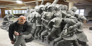 Catholic sculptor immortalizes the plight of human trafficking in new piece