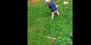 El adorable video de un niño cortando hierba da una lección a todos