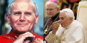 Un Coca pour Jean Paul II, un Fanta pour Benoît XVI