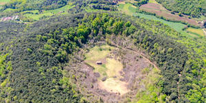 This hermitage is right in the middle of a volcano!
