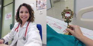Pediatrician brings a relic of Carlo Acutis to sick children